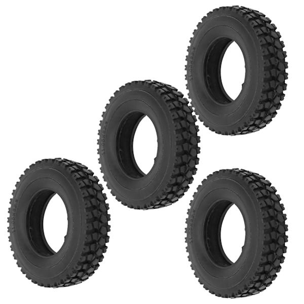 4 stk 20 mm bredde knust sten mønster dæk til Tamiya traktor lastbil 1/14 RC bil sort