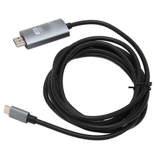 Typ C till HD Multimedia Interface Kabel Stöd 4K 30Hz Plug and Play Typ C till HD Kabel för TV-skärm Svart Grå