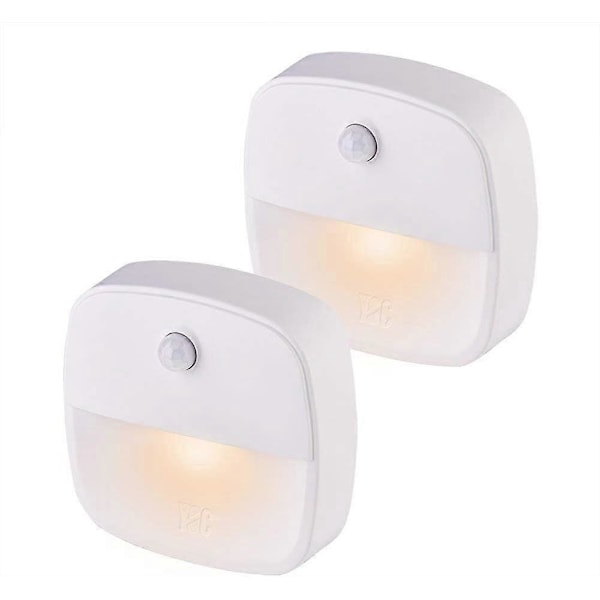 LED Nattlys, Plug-and-Play Automatisk Veggmontert Nattlampe med 3000K Bevegelsessensor, Egnet