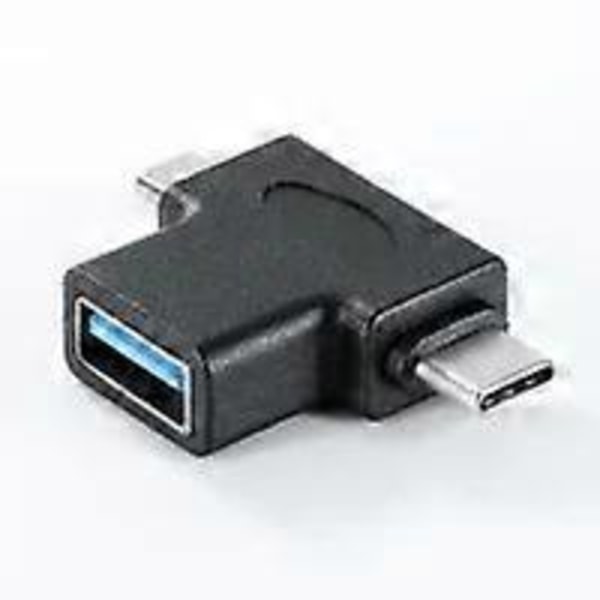2-pakning OTG-konverter 2 i 1 USB 3.0 til Micro USB og USB C Hann til USB 3.0 Hunn til Micro USB Hann