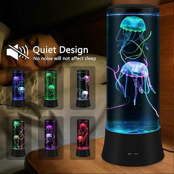Ny LED Jellyfish Lava Lampa - 7 Färger - Akvariumstil Stämningsbelysning