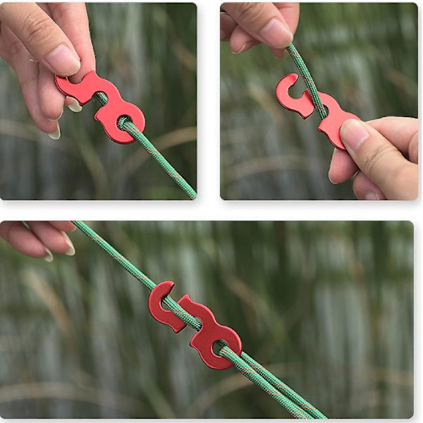 12-pack lätta repsträckare av aluminiumlegering för camping, tält, presenning, markis, vandring - gul