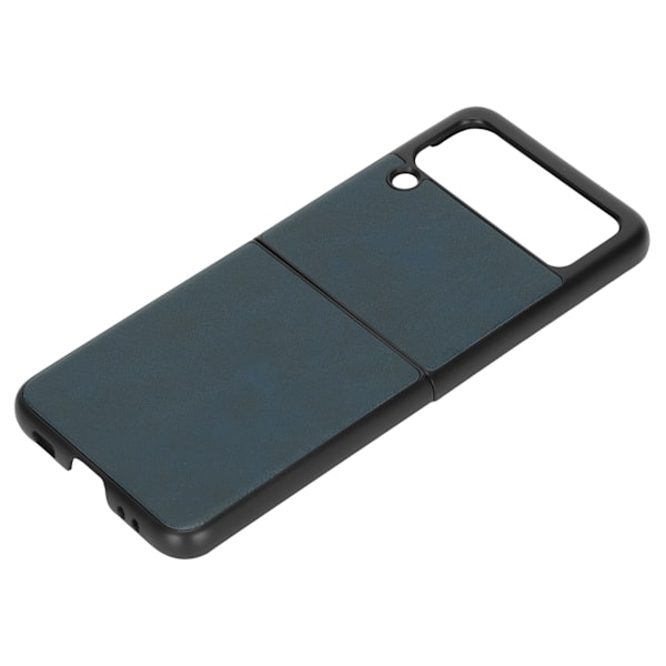Fodral i äkta läder med skyddande vikfunktion för Samsung Galaxy Z Flip 3, blå