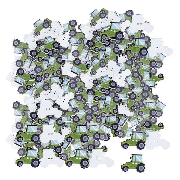 150 stk. treknapper i tre med tegneseriemotiv - bilform - DIY håndlagde klærtilbehør