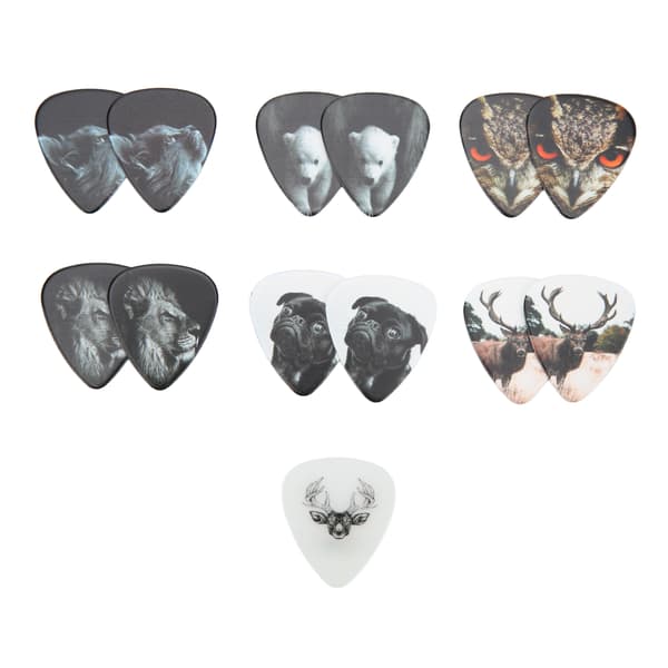 13 stk. Guitar Picks Medium Celluloid Guitar Picks med æske Instrument Tilbehør Dyr