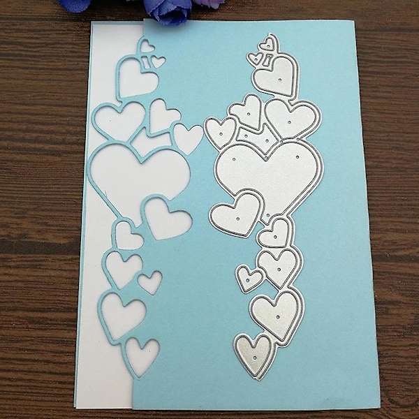 Hjärta Spets Skärformar Snöflinga Metall Prägling Schabloner Mall för Korttillverkning Scrapbooking DIY Hantverk Album Papper