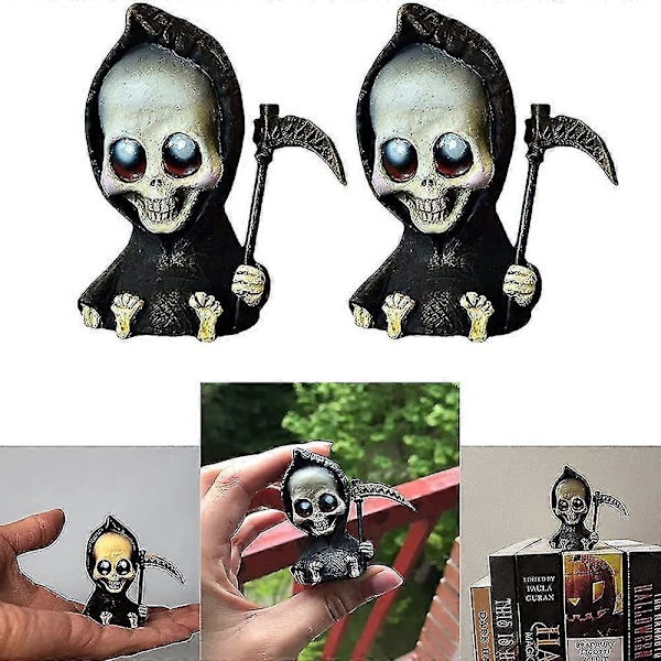 Den Søde Miniature Dødsdukke, Halloween Dødsskulptur Dekoration Accent Figurer Ornamenter (1 stk)