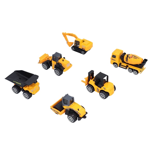 Konstruktionsfordonsleksaker Set Legering Lastbilar Modell Tank Lastbil Grävmaskin Bilar Playset 6 st