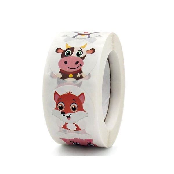 2 stk Cute Animal Sticker Set - 16 designs med perforeret linje - udvidet version - 1 diameter belønningsincitamentetiketter