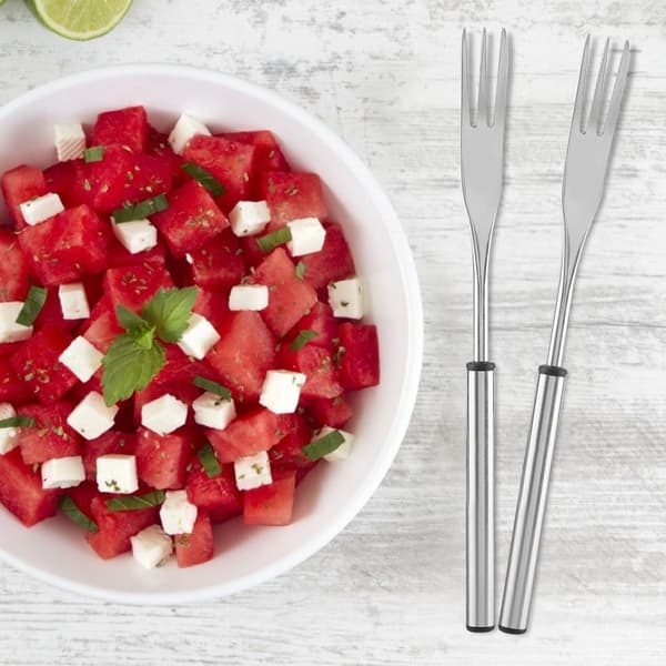 6 stk. Hot Pot-gaffel i rustfrit stål til udendørs picnic og grillspyd