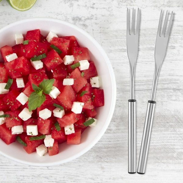 6 stk. rustfrit stål hot pot gaffel udendørs picnic BBQ grillspyd