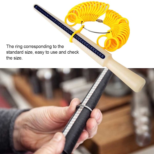 Plast Gauge Sizer Smycken Finger Ring Mät Fingrar Storlek Ring Stick Set Mätverktyg
