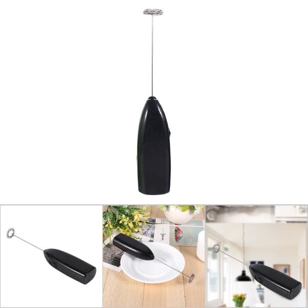 Mini elektrisk melkeskummer og eggvisper - svart (1 stk)