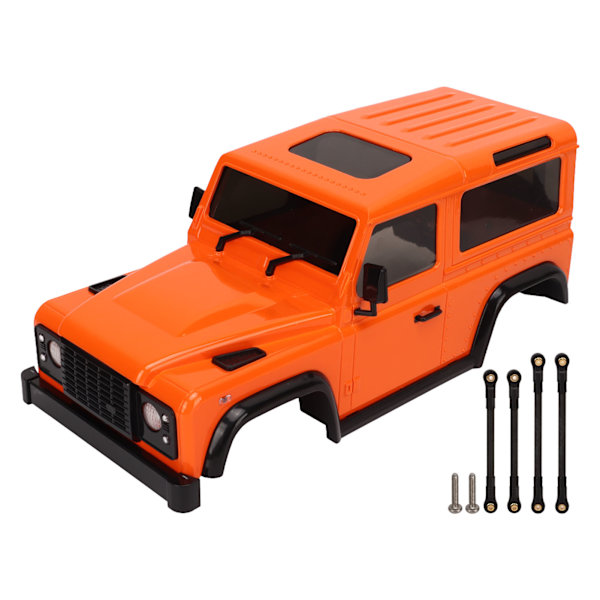 RC-bilkaross med dragstång 144 mm hjulbas RC-bilskal reservdelar för 1/16 1/24 klätterbil orange