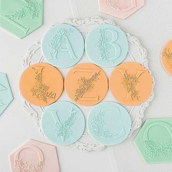 Fondantstämpel Non-Stick Lätt att Ta Ur Akrylbokstav Sigill Relief DIY Kakpräglare Bakning N