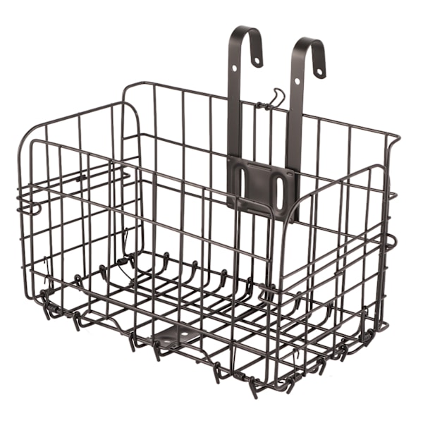 Hopfällbar bakre cykelkorg djärv trådmesh avtagbar rostfri vattentät cykelkorg för mountainbike hopfällbar cykel svart förtjockad typ (1250g/44.1oz)