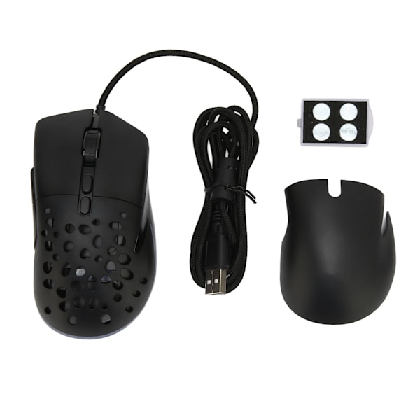 RGB Gaming Mus Ultralätt Honungskaka Skal 12000 DPI Optisk Sensor Trådbunden Spelmus med 7 Programmerbara Knappar