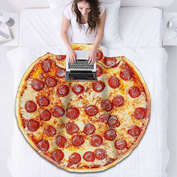 Pizza Tæppe Dobbeltsidet Til Voksne Og Børn, Kæmpe Sjovt Realistisk Mad Kastetæppe, Nyhed