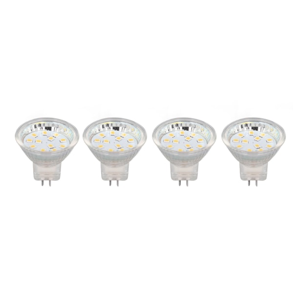4ST MR11 12LED-glödlampa 2W 300LM Spot-lampa Dubbelstift Bas LandskapslampaVarm vit 3000K