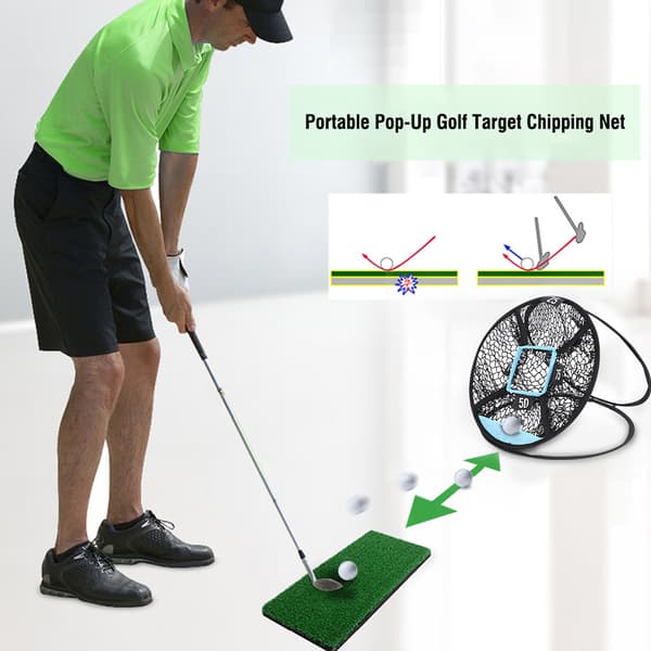 Bärbart Pop-up Golf Målnät för Chipping för Inomhus- och Utomhusträning