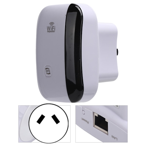 WiFi-räckviddsförlängare Signalförstärkare Repeater Stöd 2.4GHz WLAN 300M 110-240VAU-kontakt