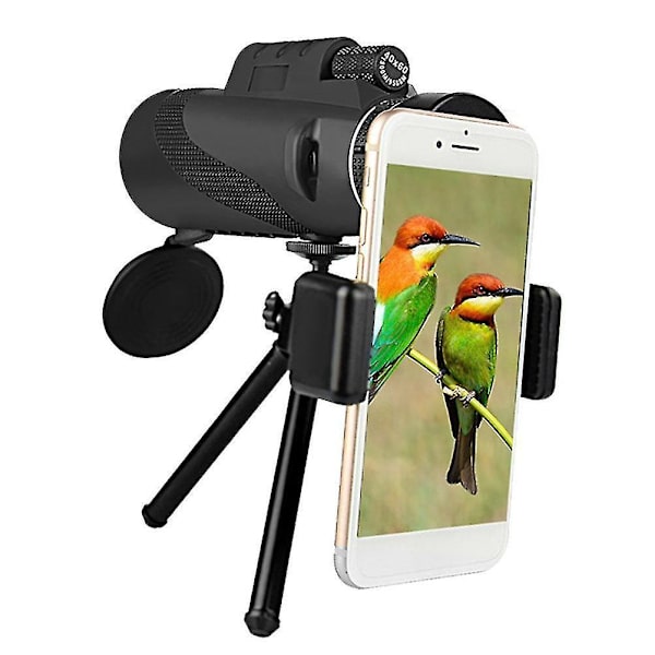Clear Vision 40x60 HD monokulær kikkert med smartphoneholder