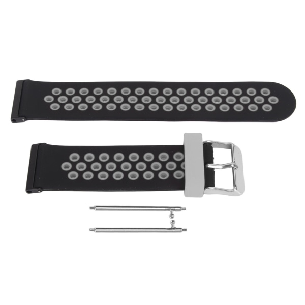 24 mm Ersättningsurband Färg Kontrast Justera Storlek Mjukt silikon watch för Spartan Hr Baro Svart Grå