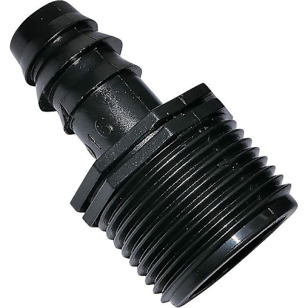 Sæt med 10 Barbed Adaptere/Konnektorer Ø16mmx3/4' Drypslange Ekstern Gevind (til Ø16mm Slange) - Konnektor til Vanding/Sprinklersystem