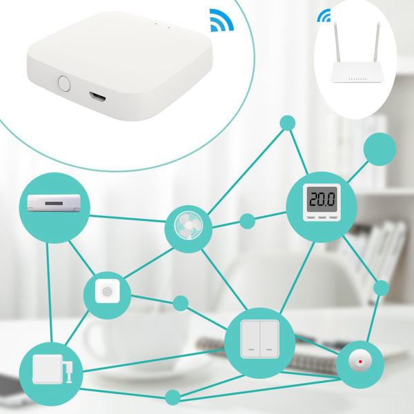Smart Home Hub Infrarød Sensing Tuya APP Fjernbetjening Wifi Bluetooth Gateway Hub-1 stk.