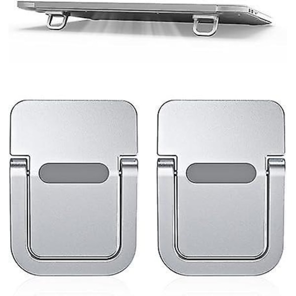 2-Delars Laptopställ, Vikbart Ställ, Självhäftande Datorställ, Ergonomiskt och Osynligt, Kompatibelt med Många Laptops (Silver)