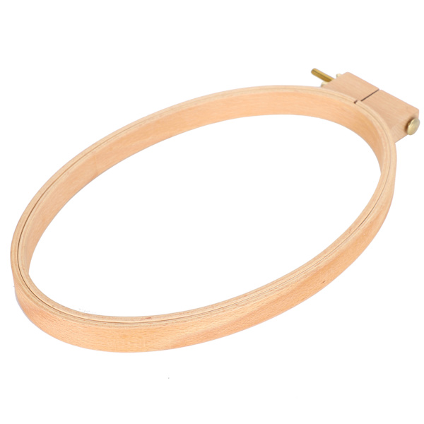 Broderi Ramme Ramme Vertikal Oval Bred Treverk Håndverk Skrivebord DIY Korssting Tilbehør