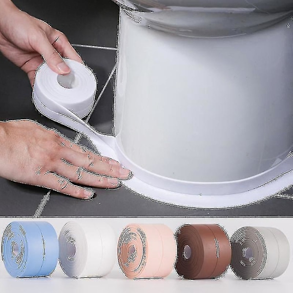 Self Adhesive Waterproof Sealing Tape for DIY, Mildew-proof and Durable, Ideal for Kitchen Floor and Wallpaper Installation 3.8cm x 320cm Brown