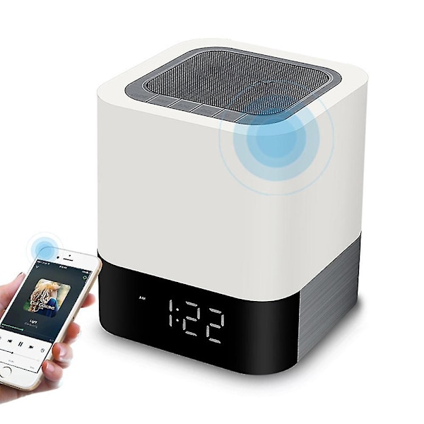 Touch Kontrol Sengelampe Bluetooth Højttaler, 28 LED Farveskift
