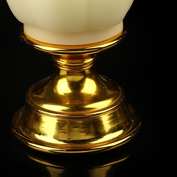 LED Lotus Lamp Simulerad Ljusveke Design Mjuk Naturligt Ljus Lotus Flower Light Buddha Lamp Dekoration Beige