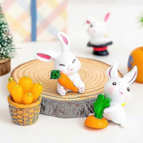 Påskhare Figurin*6 Mini Påskhare Figurer Påskdekoration