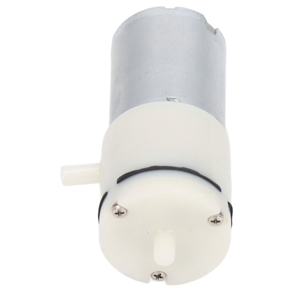 Mikrolufttrykkpumpe DC-membranvakuumpumpe med 90 graders vinkel luftporter Hvit 12V