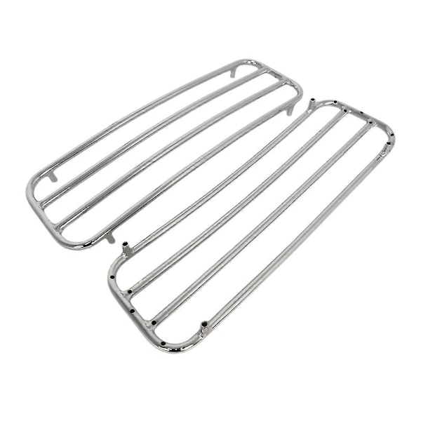 1 par motorcykel krom hårde sidetasker top skinner trim til