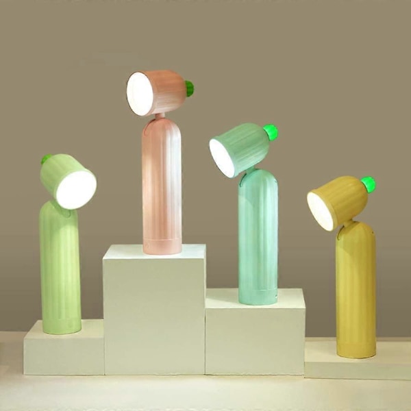 Skrivebordslampe for barn Mini liten skrivebordslampe med øye Cute Caring LED Skrivebordslampe Kaktus USB Skrivebordslys Blå