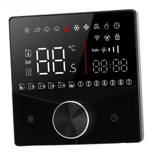 Smart digital termostat LCD farve display præcis kontrol intelligent temperaturregulator sort