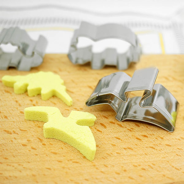 6 stk./sæt Dinosaur Form Støbeform Rustfrit Stål Biscuit Form Bageværktøj