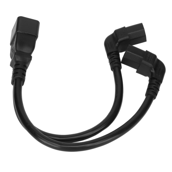 IEC320 C20 til dobbel C13 ledning 1 i 2 ut dobbel rett vinkel Y splitter strømkabel for skrivebordslampe skriver 12,6 tommer