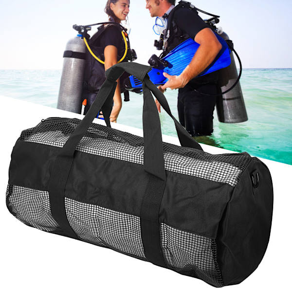 Nylon bærbart undervannsdykkerutstyr Slitesterk PVC-belegg Nettingpose Oppbevaringsveske