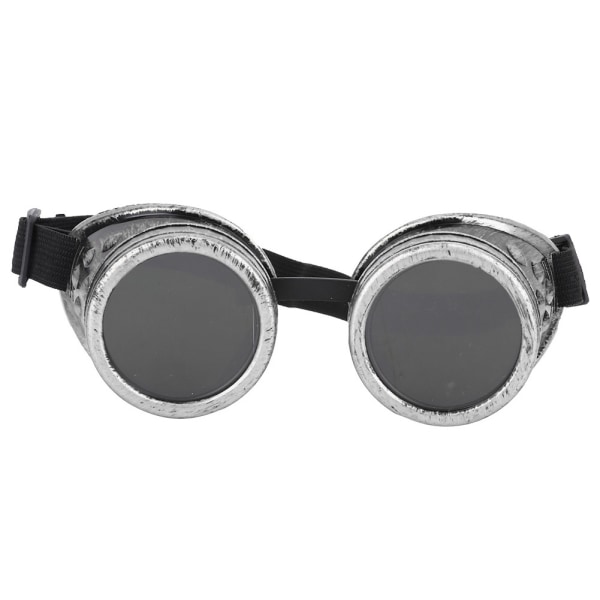 ABS Vintage Style Steampunk Goggles Dobbeltlags Solbriller for Festrekvisita Dekor Vintage Sølv