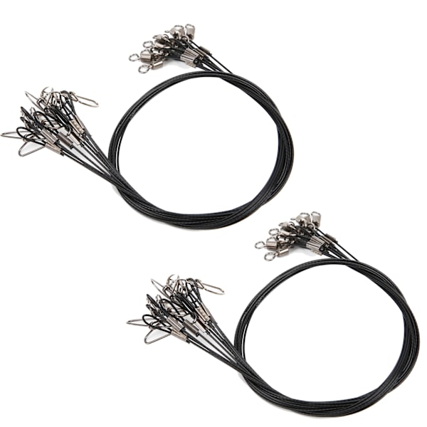 Fiskewire Line Leash Anti Bite Stål Fiskewire Stål Wire Leader med Rullende Svirvelsort
