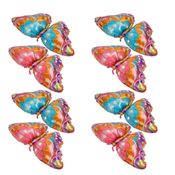 8st 3D Butterfly folieballong Återanvändbar självtätande aluminiumfolie Djurballong fjärilsballonger Födelsedag för bröllop