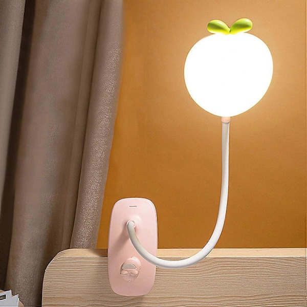 LED Klemmelampe Fleksibel 360 Læselampe Clip-on Lampe 3 Lysindstillinger og 5 Dæmpbare, USB Genopladelig Trådløs Læsning i Sengen, Pink