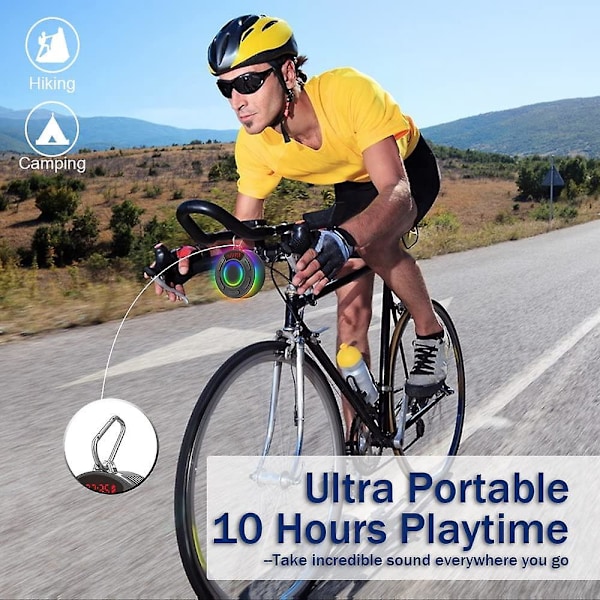 Bærbar Bluetooth Dusjboks, Mini Bluetooth 5.1 Bærbar Vanntett IPX7 Høyttaler, 360° Stereo HD Bluetooth Radio, Innebygd Mikrofon, 6 Timers Spilletid