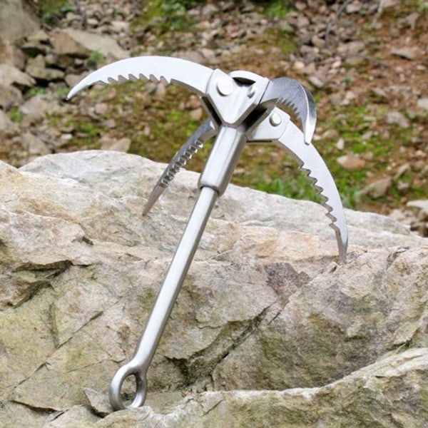 Rostfritt stål vikbar gripkrok Bergsklättring Klo Survival Tool Utrustning