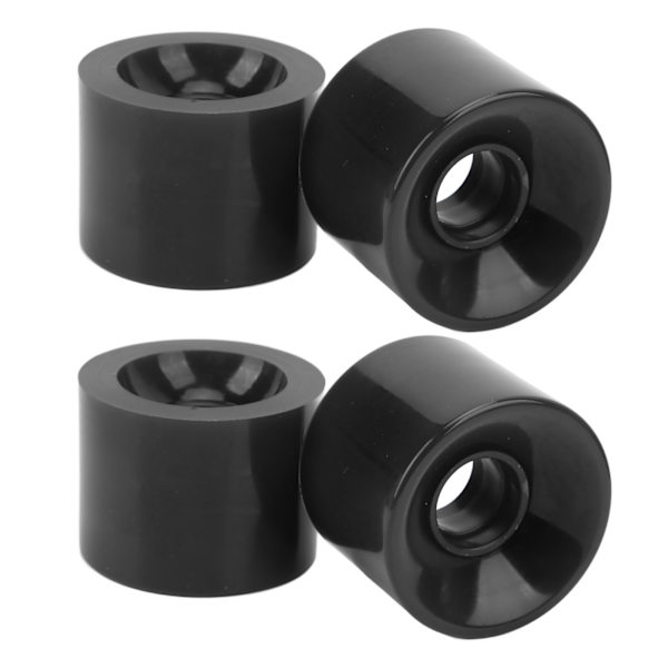 4 stk. PU skateboardhjul udskiftning støjsvag multifunktionel land surfboard rulle caster sort