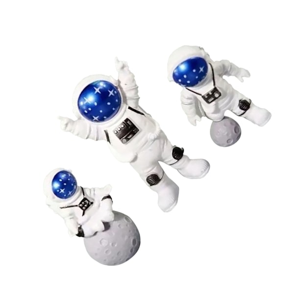 3 kappaleen astronauttihahmot söpö pohjoismainen tyyli PVC avaruusmies työpöydän koriste kakkukoristeluun lastenhuone makuuhuone kirjahylly